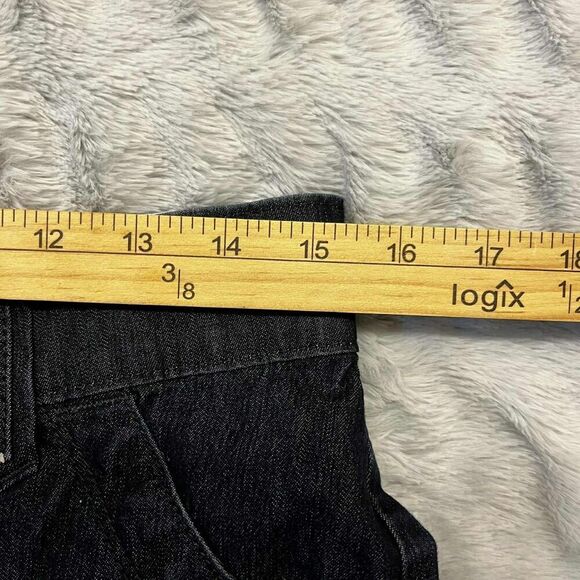 Lee Platinum Shorts Womens 10P Cut Off Blue Distressed Stretch 3" Rise Dark Wash - Picture 7 of 9